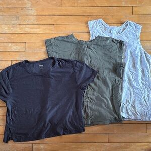 EUC 3 Pack Women’s Basic Tees muscle tops- dark grey , Olive, Light Gray
